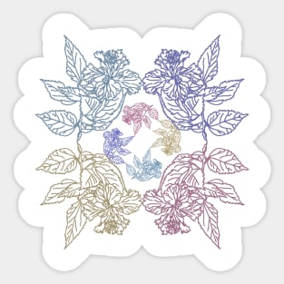 Geometrtic beautiful colorful floral design Sticker